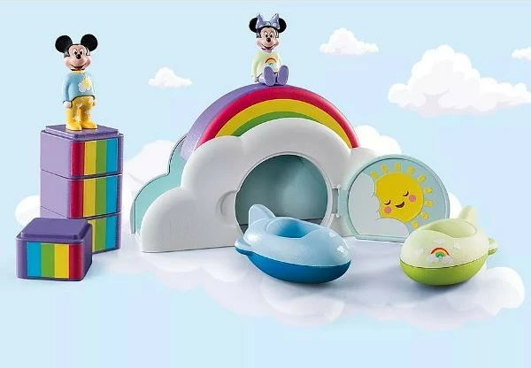 Igralni set Playmobil 1-2-3 Hiša oblakov Mickey in Minnie, 16 kosov, večbarven