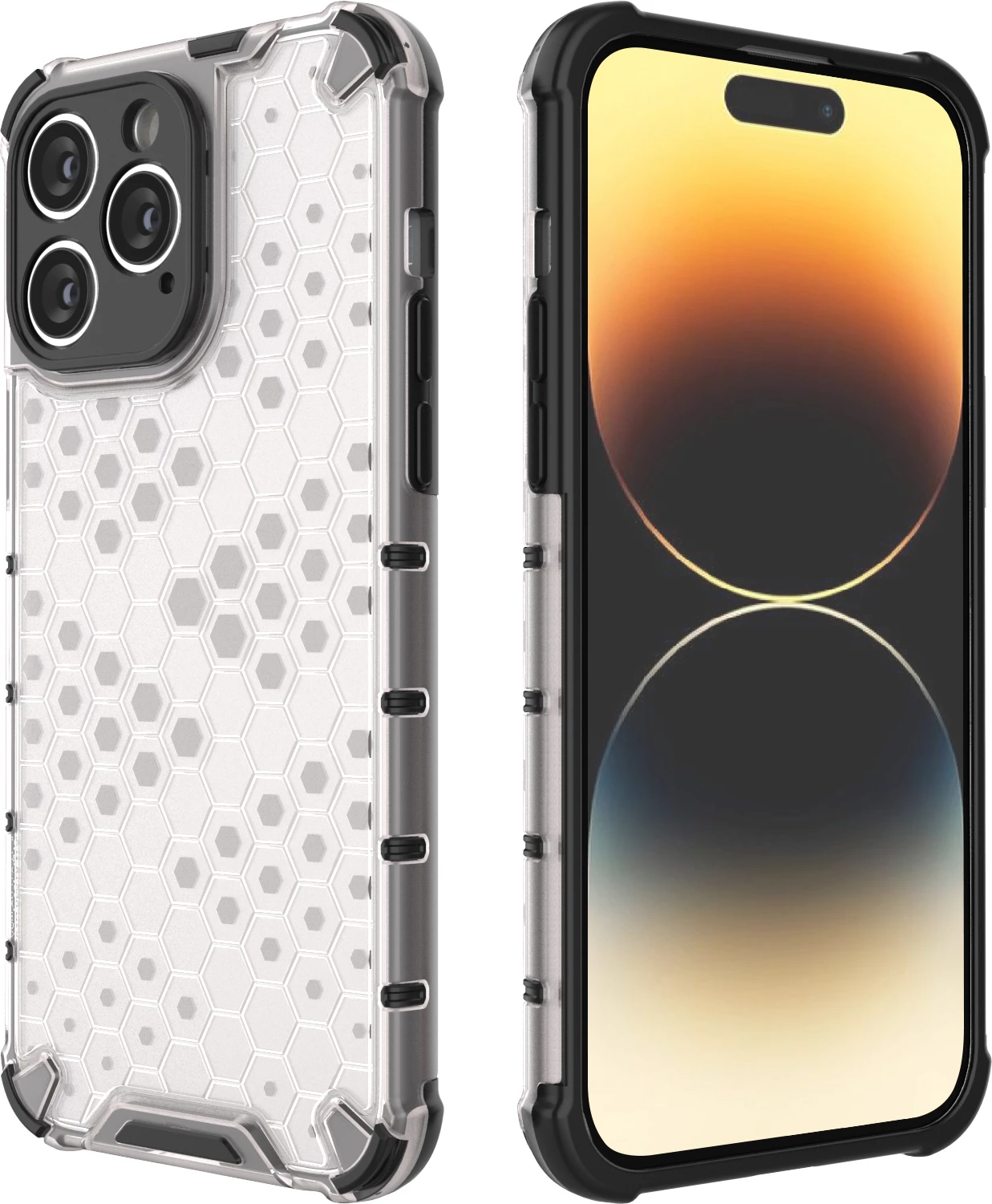 Ovitek Honeycomb Hurtel za iPhone 14 Pro, črn