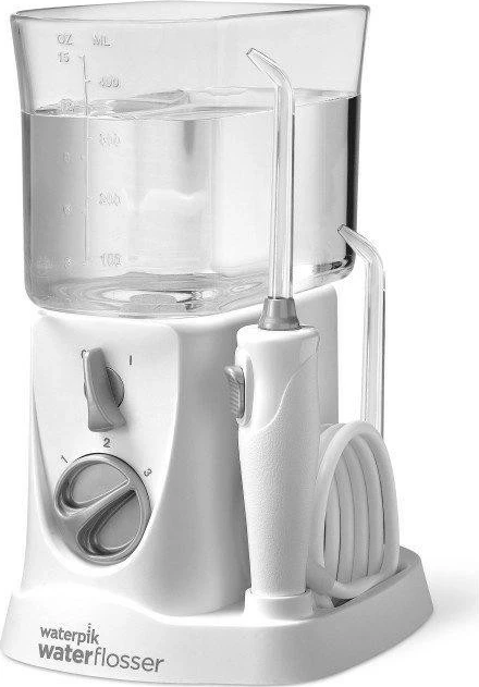 Irigator za zobe Waterpik WF-310, 3 stopnje intenzivnosti, 2 šobici, USB Type-C, bel