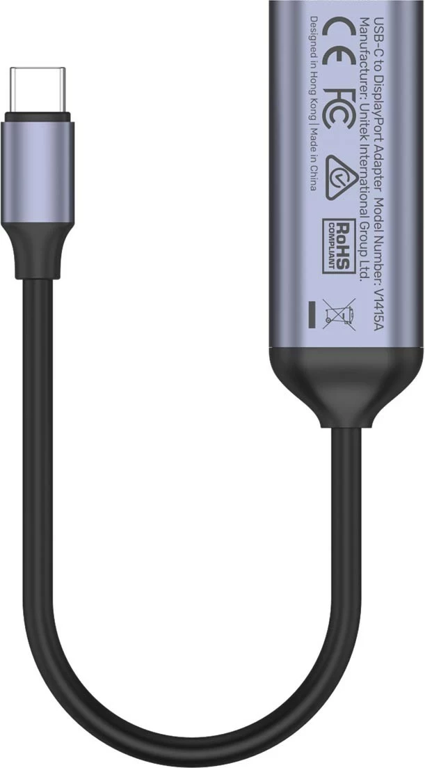 Adapter USB-C na DisplayPort 1.4, 8K 60Hz, črno-srebrn Unitek