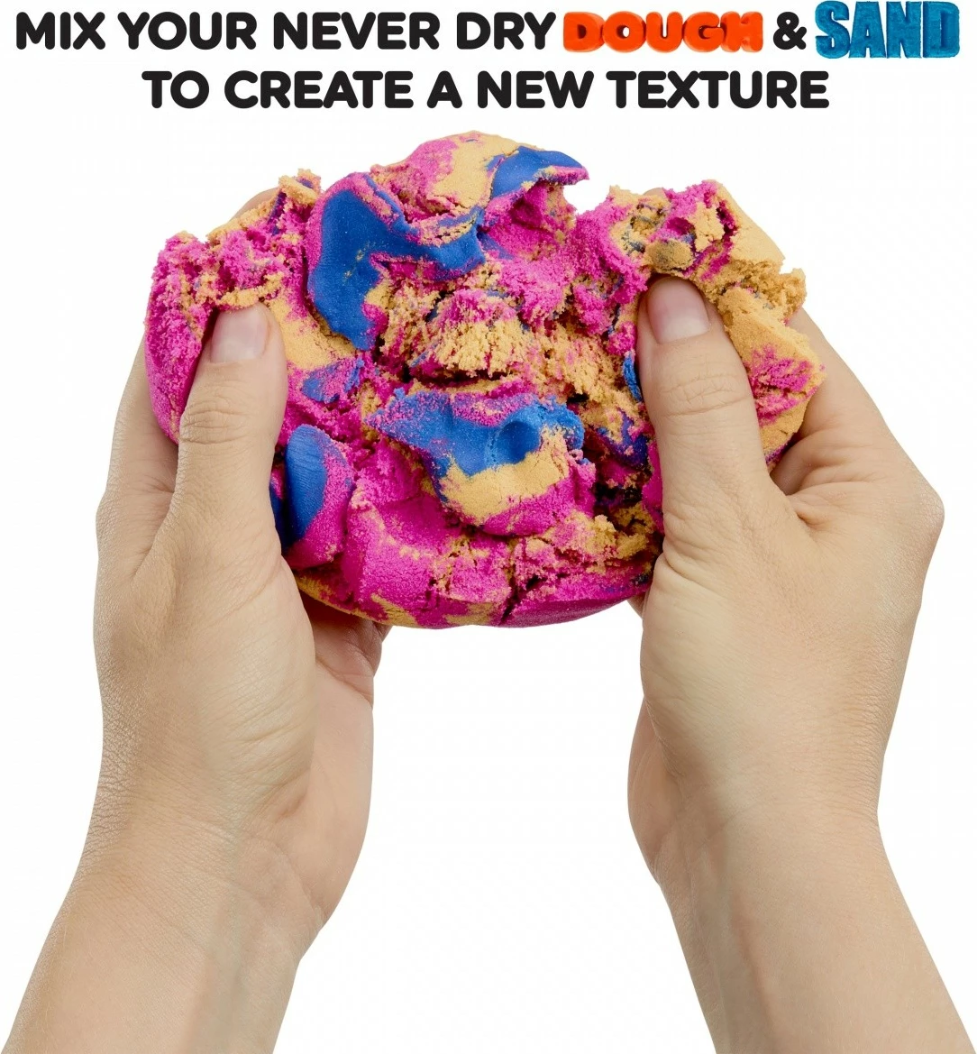 Komplet kinetičnega peska, Wonder Factory Never Dry Sand Mega Bag MGA 544913-EUC/553281, 2 lbs, 3+, oranžna/rdeča