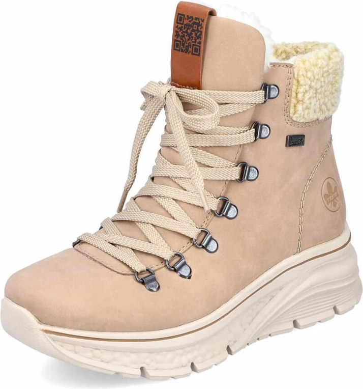 Izolirane in vodoodporne ženske škornje Rieker, kremne