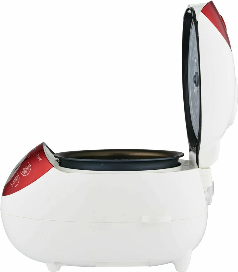 Električni kuhalnik riža Cuckoo CR-0351F, 0,54 L, LCD zaslon, rdeče/belo
