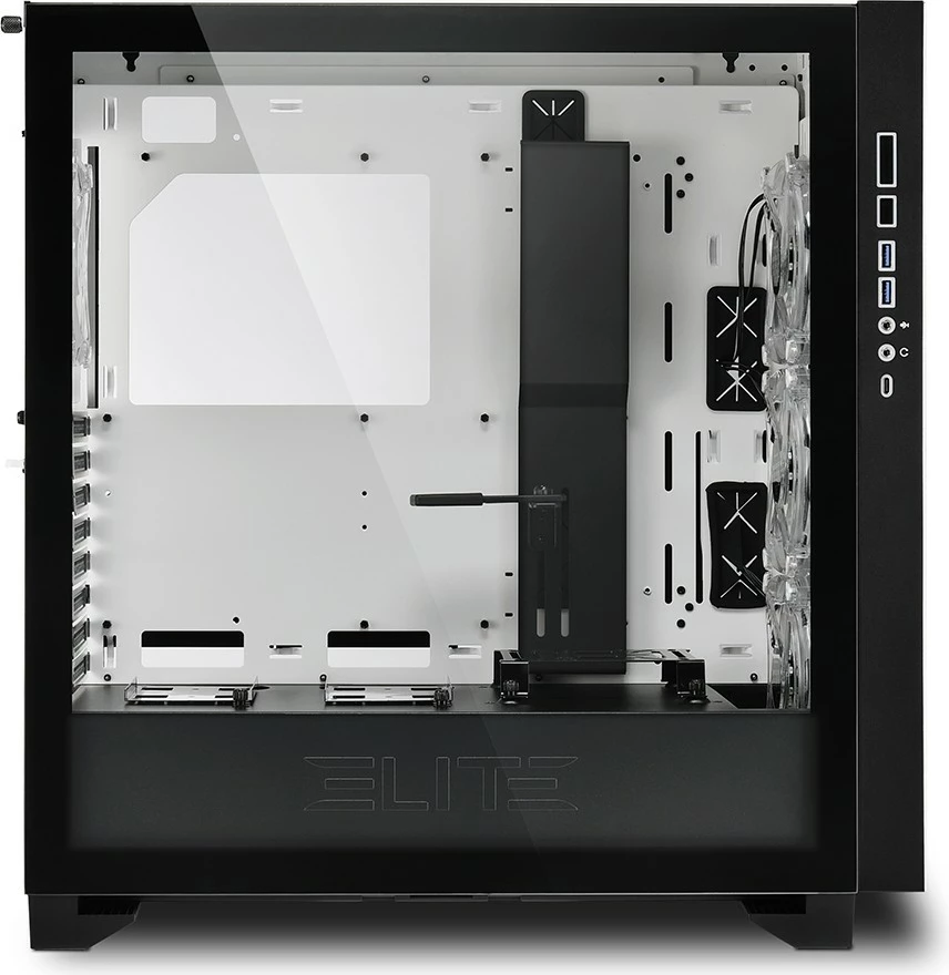 Konzola z dvojnim kaljenim stekla Sharkoon Elite Shark CA300H, ATX, bela