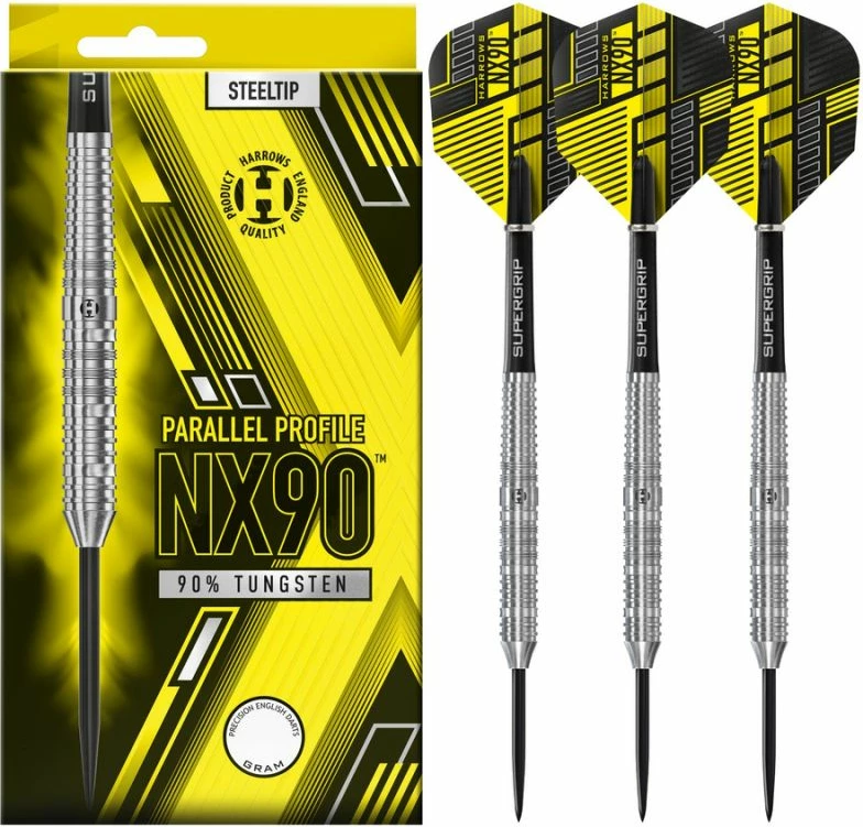 Darts puščice, Harrows NX-90, unisex, rumeno/sive