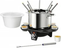 Set za fondue, 8 oseb, 1,5 L, črno-srebrn UNOLD 48645