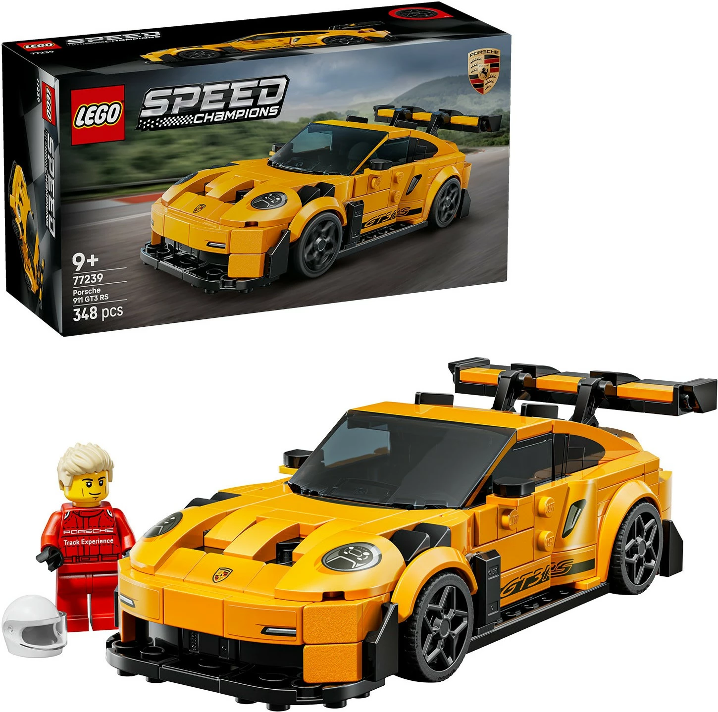 Set za gradnjo LEGO Speed Champions Porsche 911 GT3 RS 77239, 348 delov, večbarven