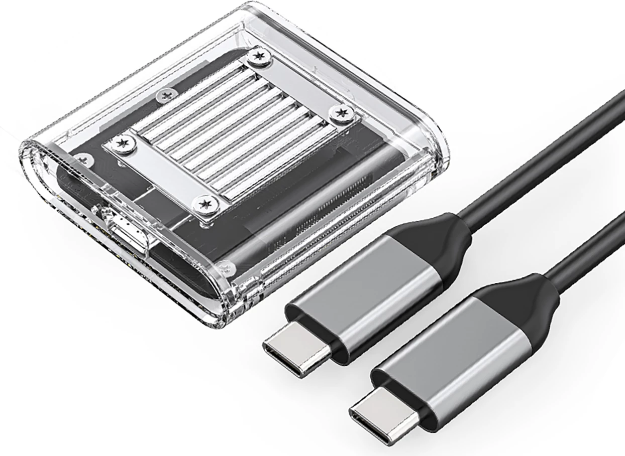 Računalniško ohišje za M.2 NVMe Orico TC20-M2-10G, USB-C 3.2, prozorno