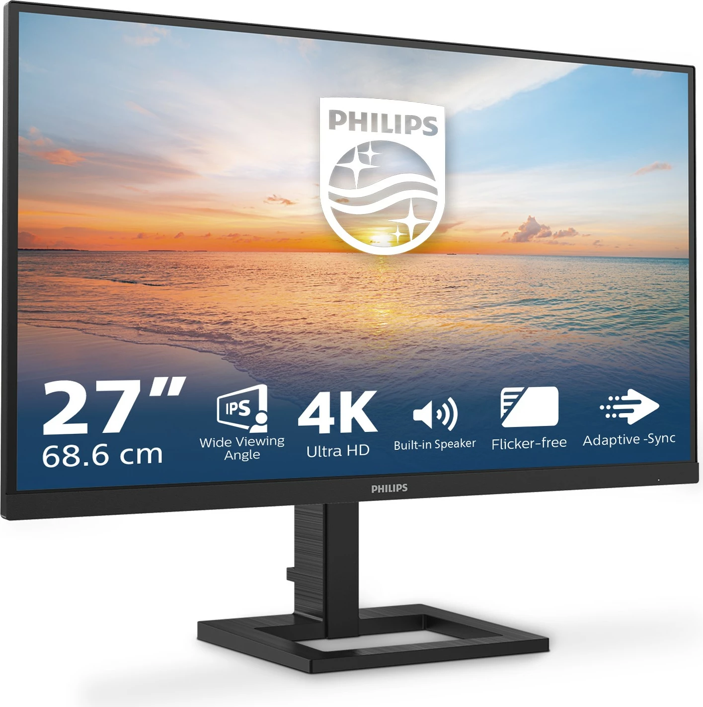 27" 4K Ultra HD LED monitor, Philips 27E1N1800AE/00, črn