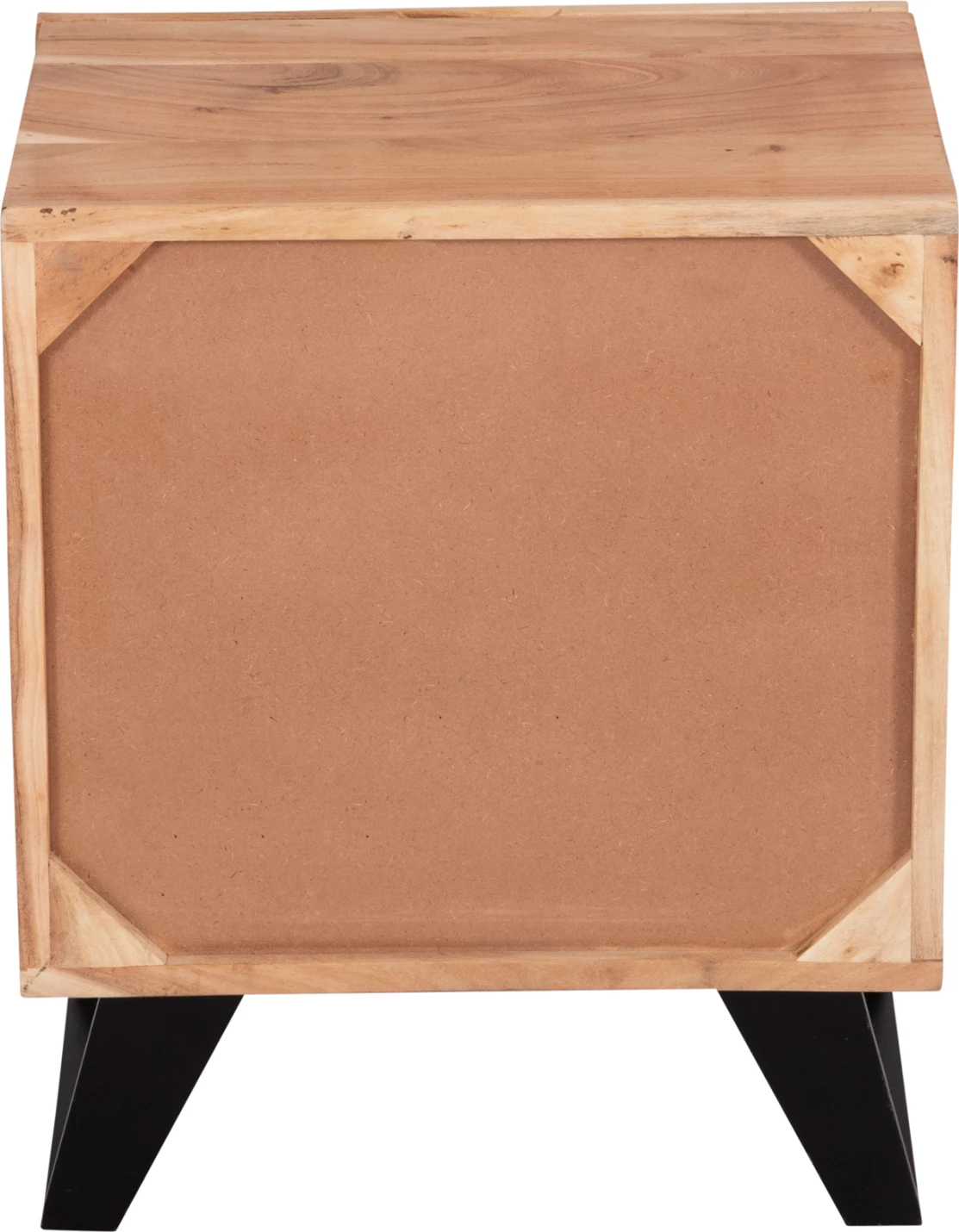 Nočna omarica z 2 predaloma ALICIA FH8360.21 masivni les akacije-kovina 45x35x56Hcm