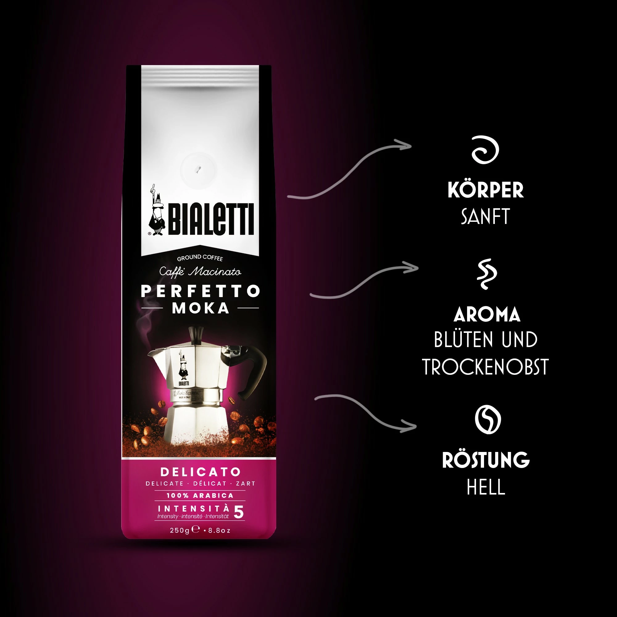 Mleta kava Bialetti Perfetto Moka Delicato 250 g