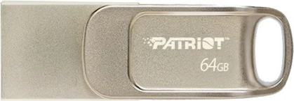 USB ključek 64GB, dvojni USB, 120MB/s, srebrn — Patriot Memory Tab T560