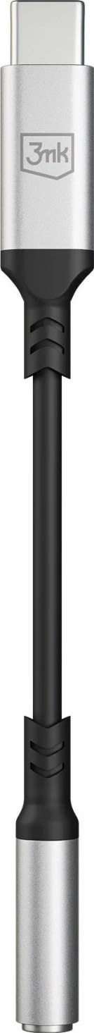 Adapter USB-C v miniJack 3MK, srebrno-črn