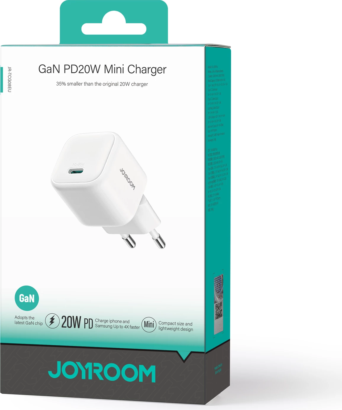 GaN karikator, Joyroom JR-TCG08, 20 W, USB-C, bel