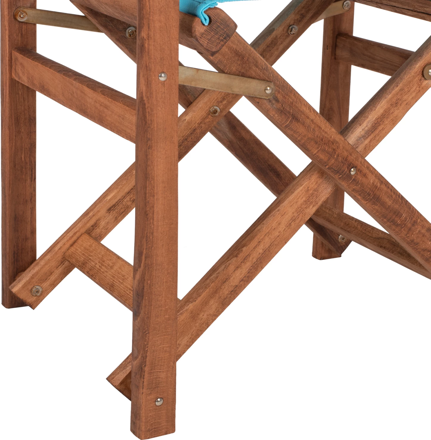 Režiserski stol LIMNOS FH10368.08 v barvi oreha in nebesno modrem textilenu 57x54x88,5 cm