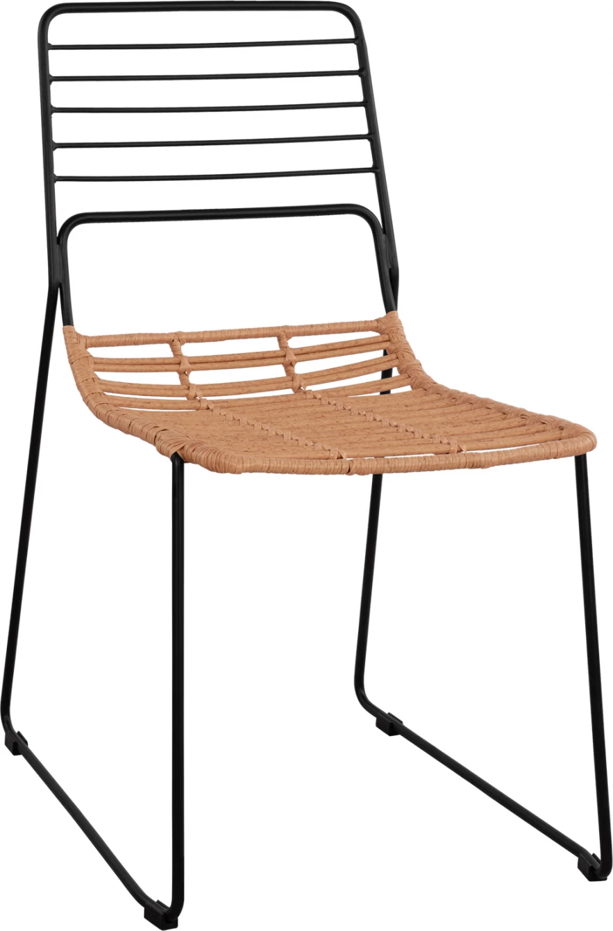 Kovinski stol Allegra FH5694 s pletenjem bež 51x54x83cm