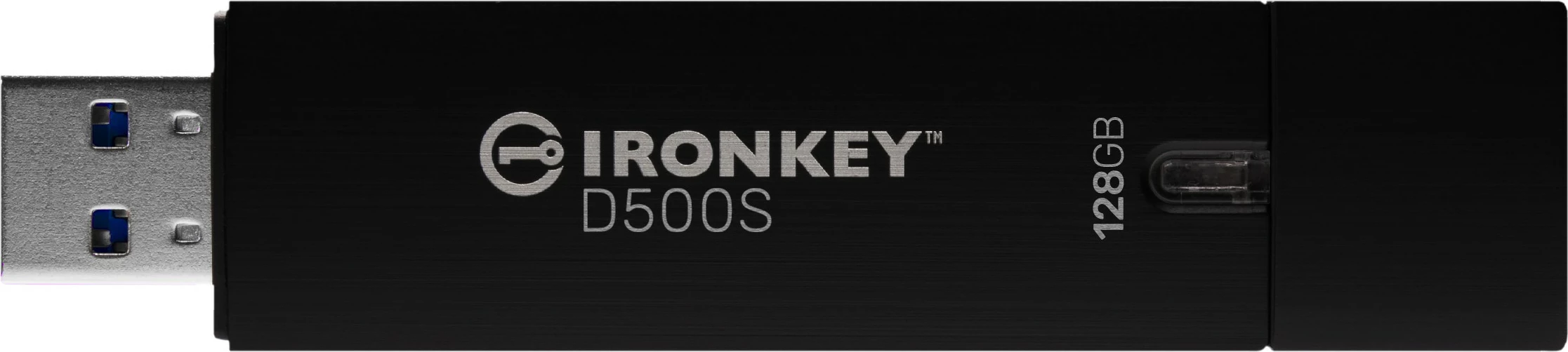 Varnostni USB Kingston IronKey D500S 128GB, USB 3.2, črn