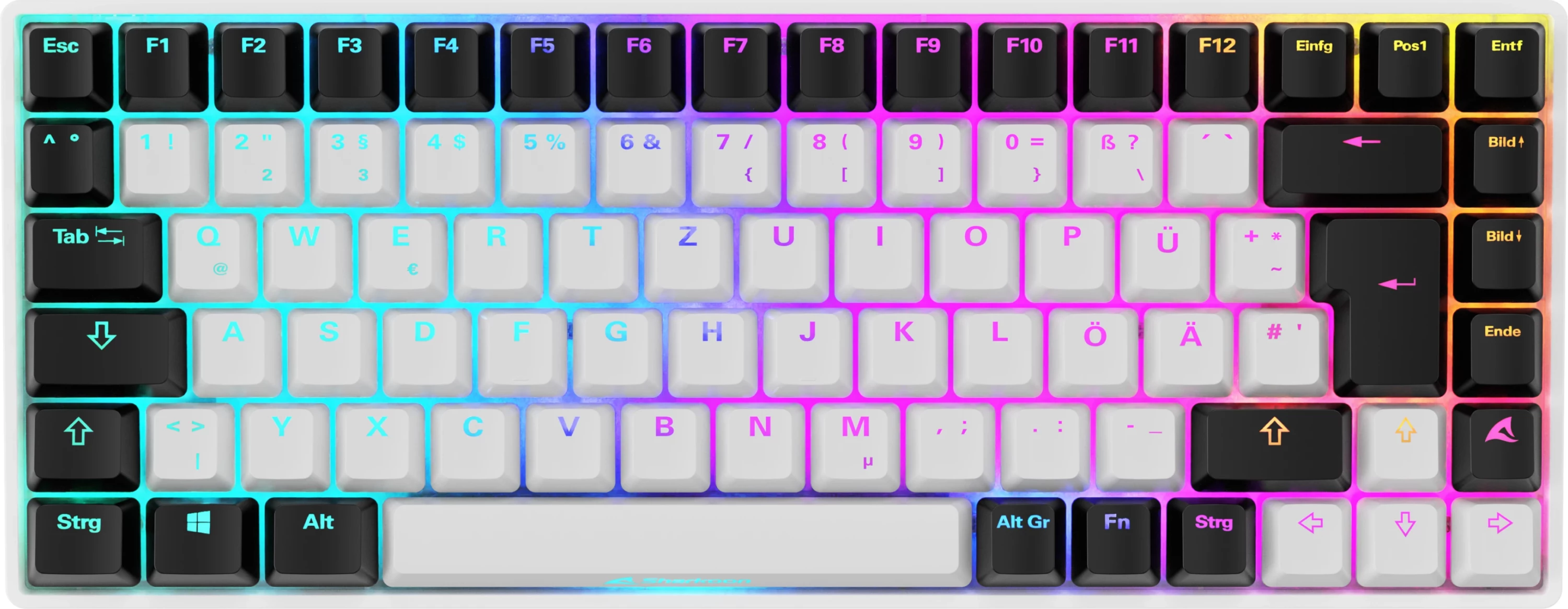 Mehanska tipkovnica, Sharkoon SKILLER SGK50 S3, Gateron Brown, DE-Layout, RGB, bela/črna