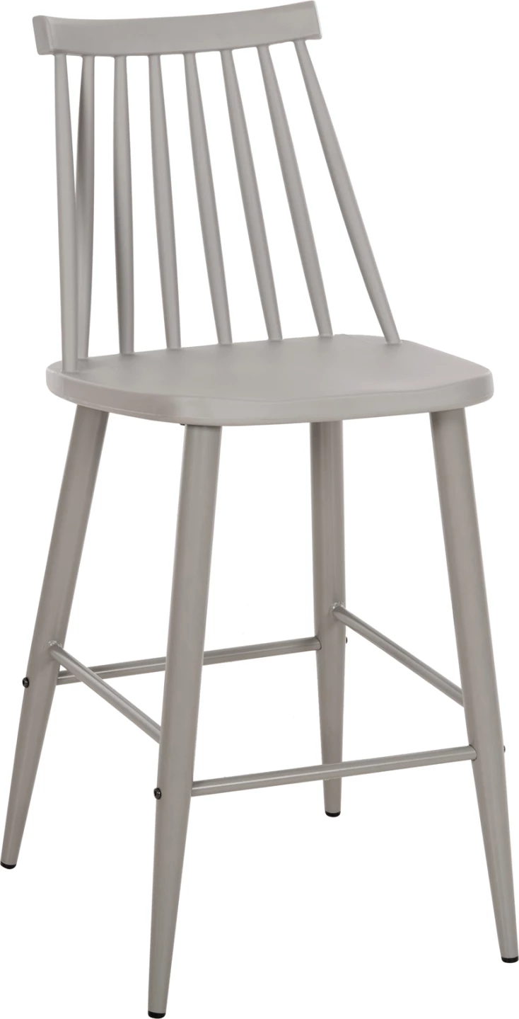 Barski stol srednje višine VANESSA FH9300.20 polipropilen & kovina-siv 45,5x46x97Hcm, set 2 kosov