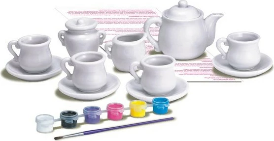 Mini čajni set za barvanje, 13 kosov, večbarven