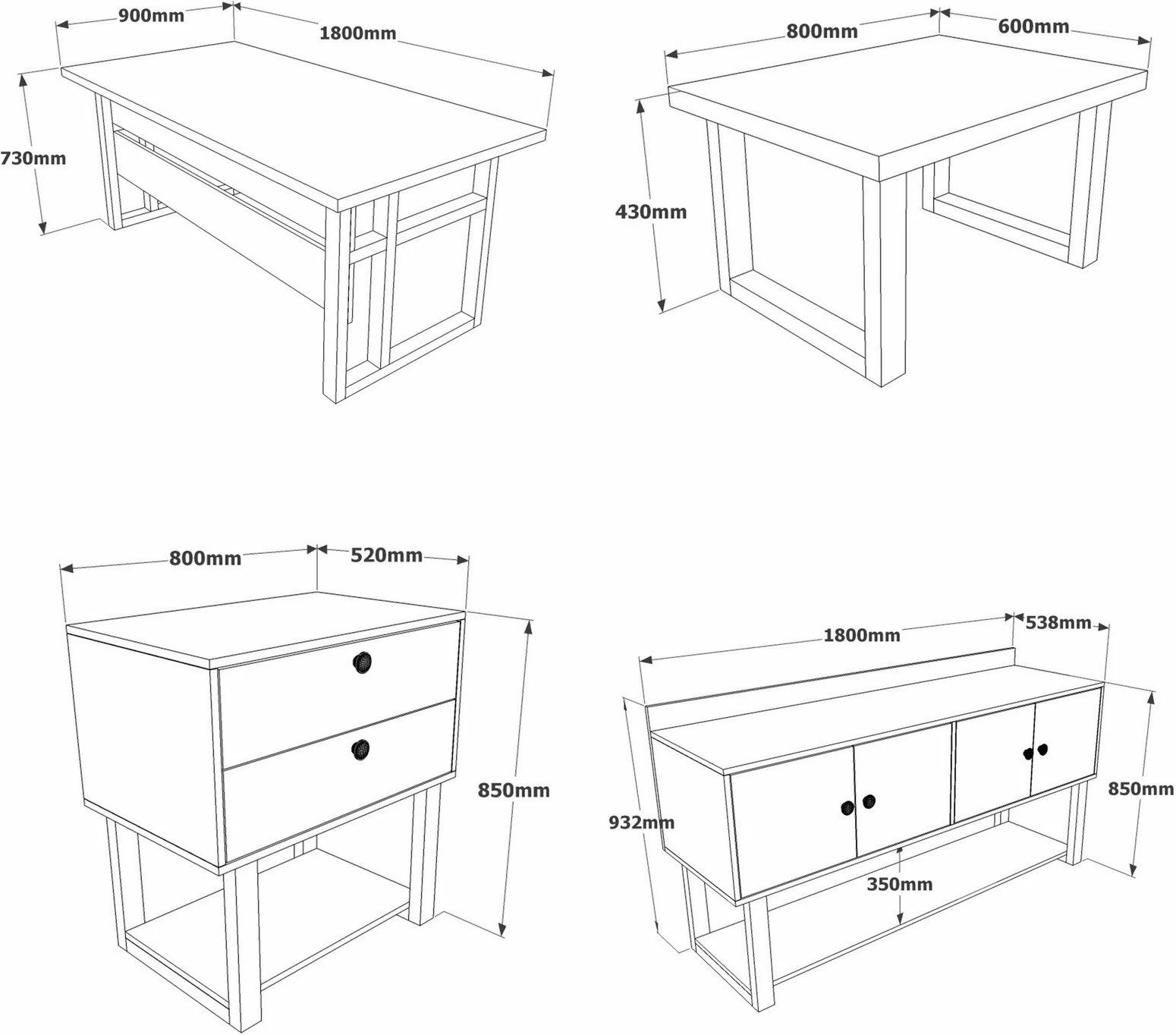Set pisarniškega pohištva Skye Decor, Mn11-Ba