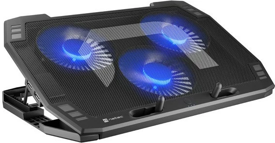 Hladilna podloga za prenosnik 15,6–17,3 in, 3 ventilatorji, črna, Natec Oriole NPL-1926