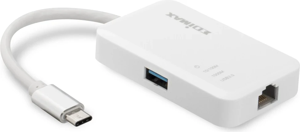 USB-C hub z 3 vrati SuperSpeed USB 3.0 in Ethernet, Edimax EU-4308, bel