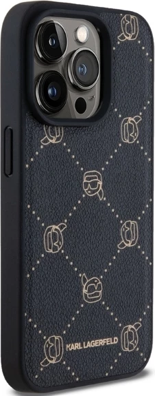 Ovitek za telefon MagSafe Karl Head za iPhone 15 Pro, Karl Lagerfeld, črn