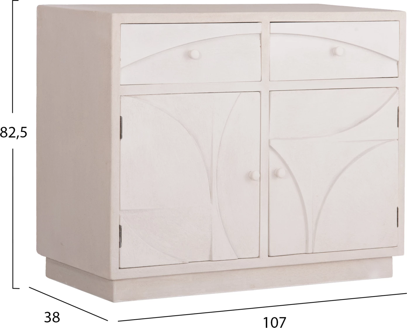 Buffet serija Santorini FH18046 MDF v barvi off-white - 2 predala in 2 vrata 107x38x82.5H cm