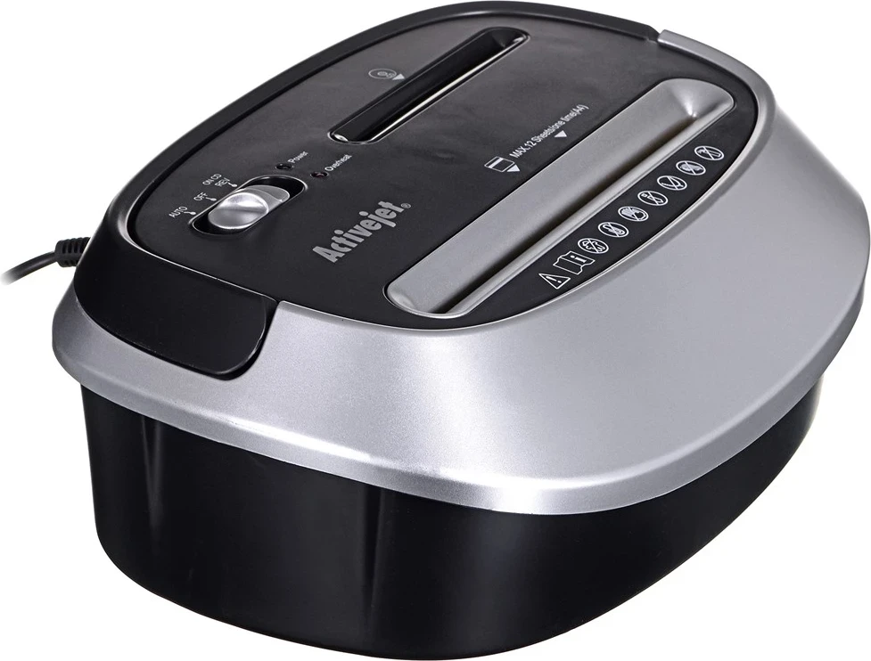 Grizalnik dokumentov Activejet ASH-1201D, črn, srebrn