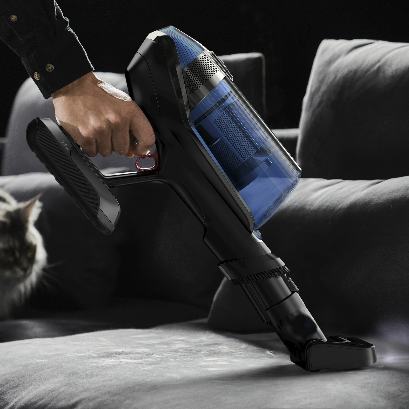 Brezžični sesalnik Rowenta X-Force Flex 12.60 Aqua RH98C0WO, modro/črn