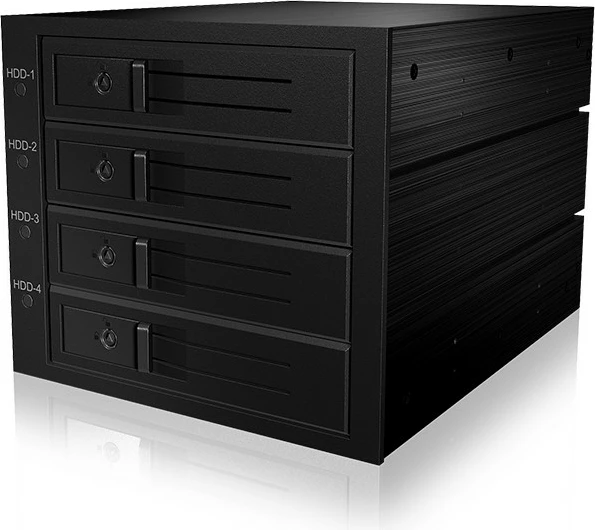Ohišje ICY BOX IB-564SSK, 3x 5,25", 4x 2,5" SATA/SAS, alumin, črno
