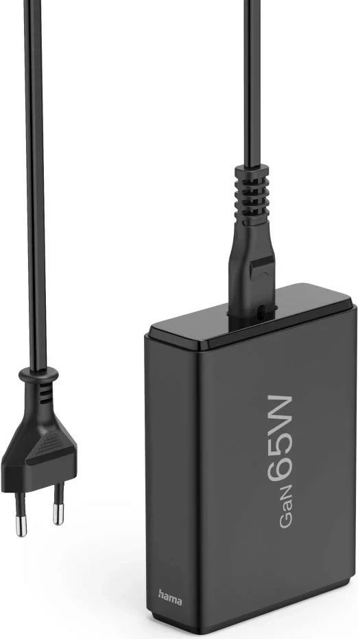 Univerzalni polnilnik GaN 65W, Hama, 2x USB-C, 2x USB-A, črn