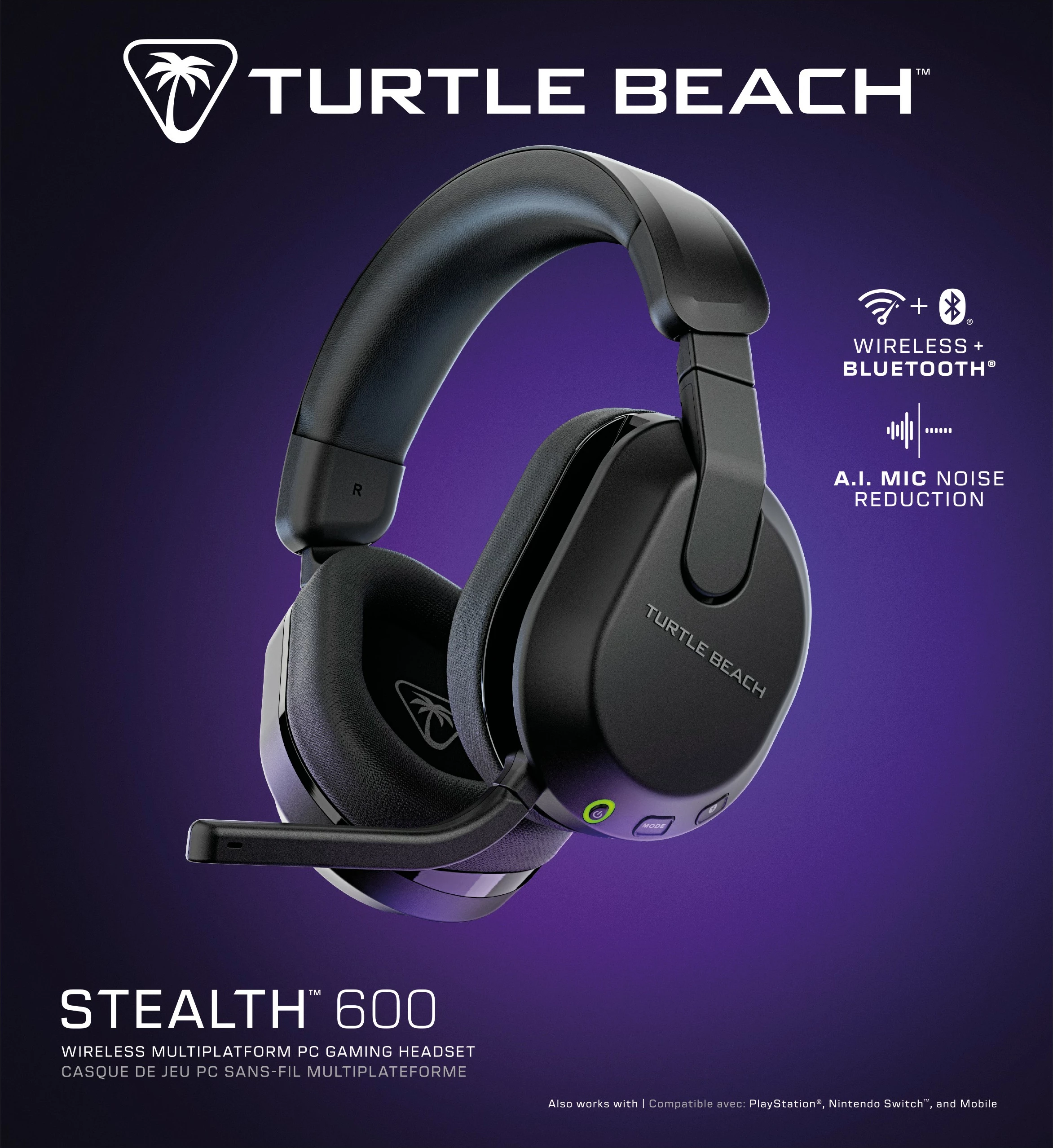 Brezžične gaming slušalke Turtle Beach Stealth 600 Gen 3, 20 - 20000 Hz, črne