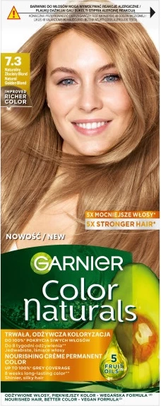 Barva za lase, brezplačno: Garnier Color Naturals 7.3 Naravna zlato blond, 1 kos