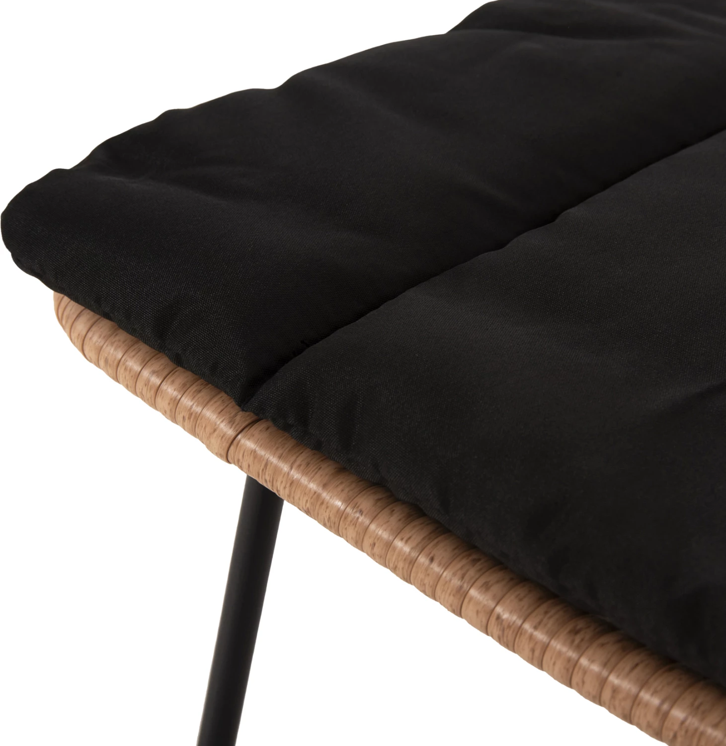 Zunanja stol Allegra FH5454.11 kovina in blazina v črni barvi - pletenina v bež barvi 50,5x49,5x88H cm