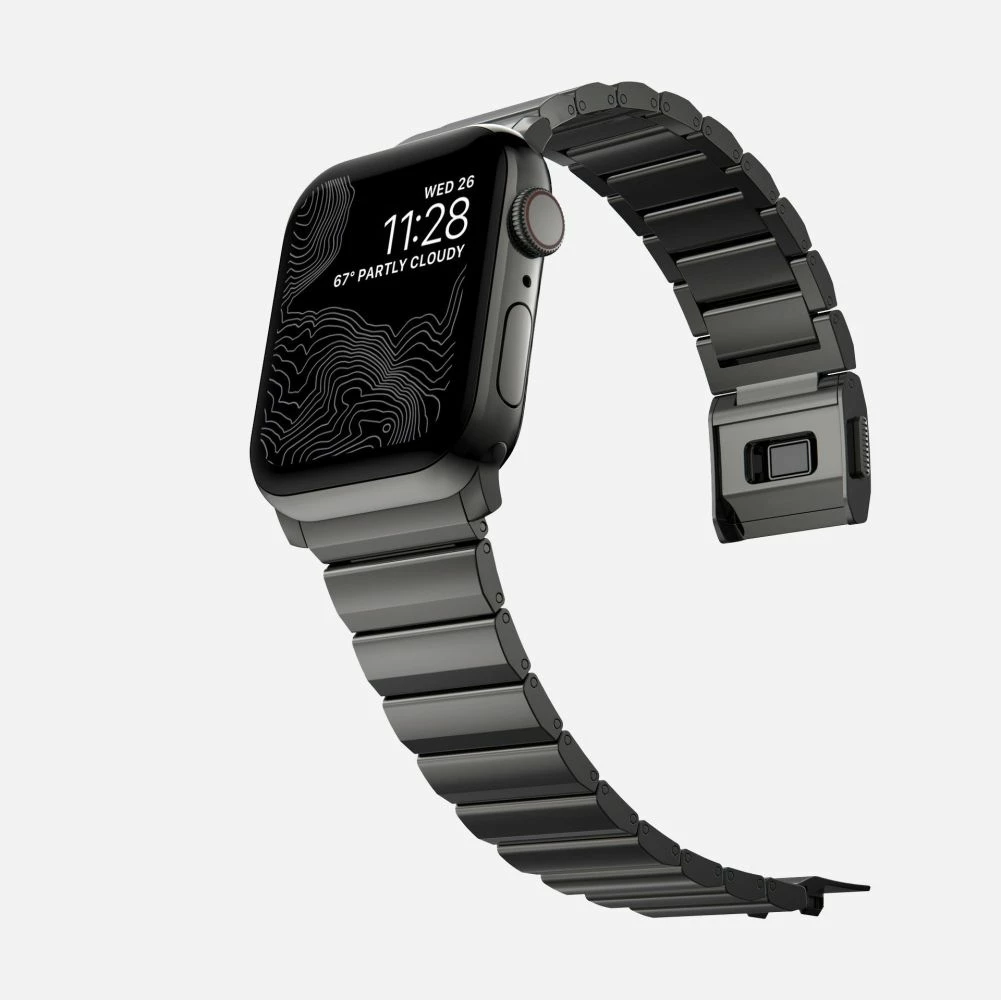 Jekleni pašček za Apple Watch, Tech-Protect SteelBand, 42/44/45/49 mm, črn