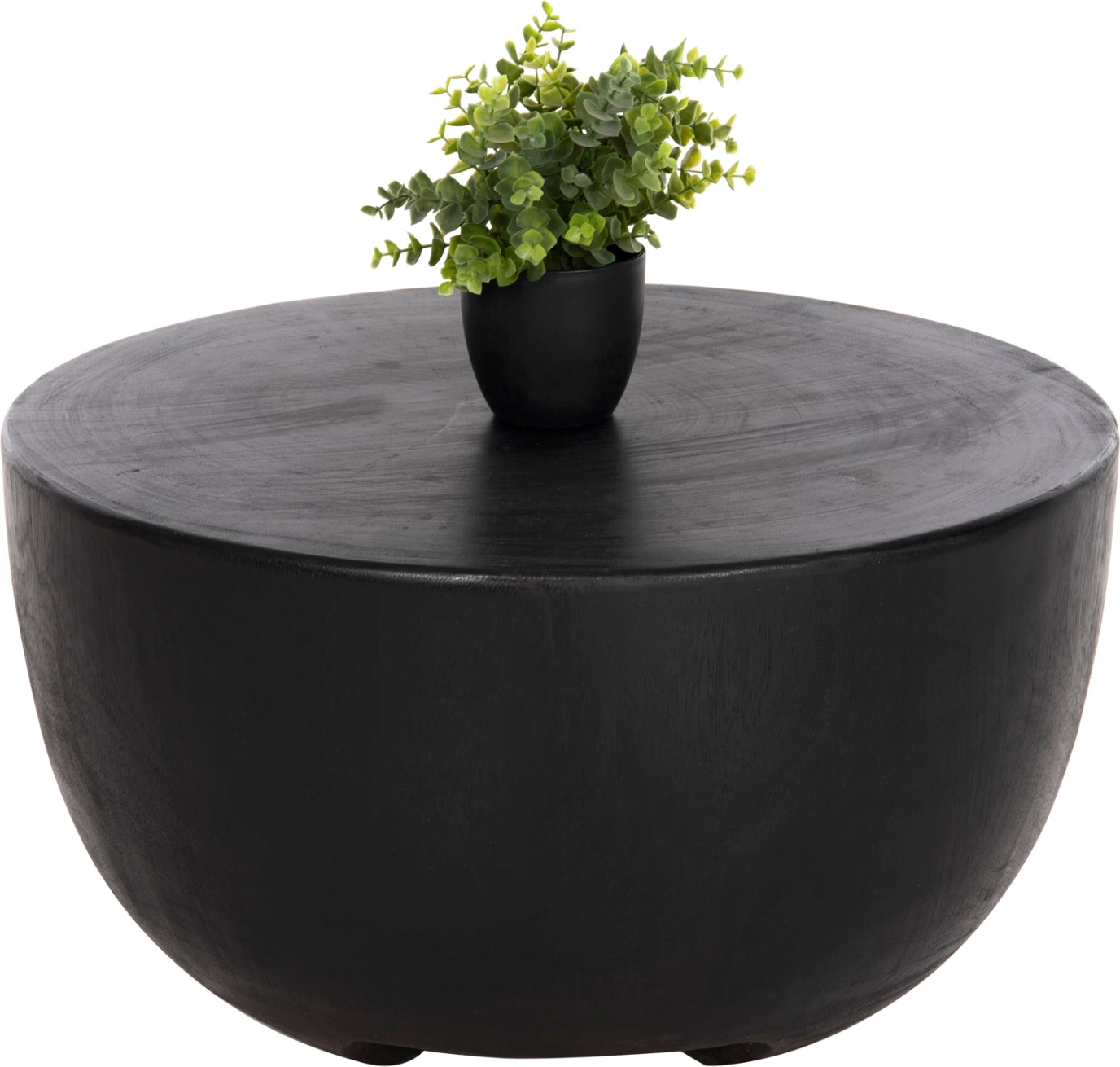 Stranska miza POMPU FH9794.02 iz masivnega suar lesa v črni barvi Φ58x34Hcm