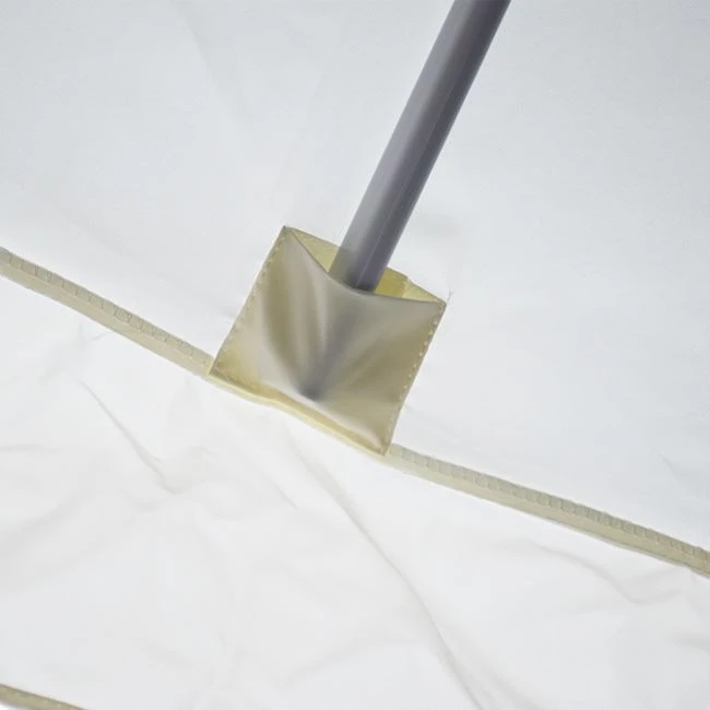 Dežnik 3x3x2,65 m. Aluminij Krem z Ročico FH6004