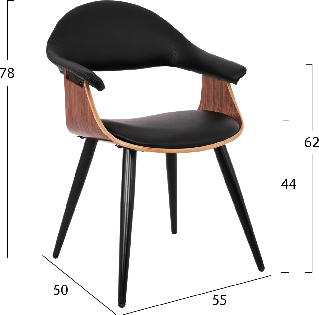 Konferenčni naslanjač Superior Pro FH1111.01 oreh/črna barva