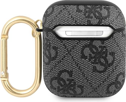 Zaščitni ovoj Guess 4G Script Metal Collection za AirPods 1/2, sive barve