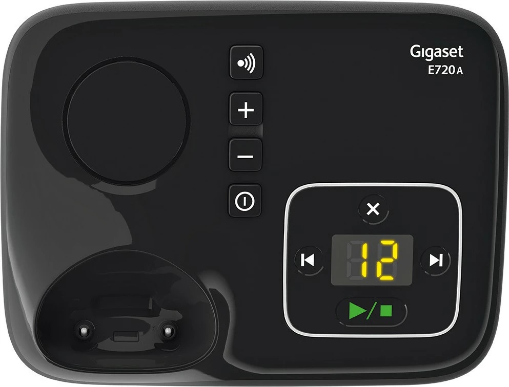 Analog/DECT telefon z brezžičnega slušalca Gigaset E720A, 200 stikov, ID klicatelja, SMS, črn