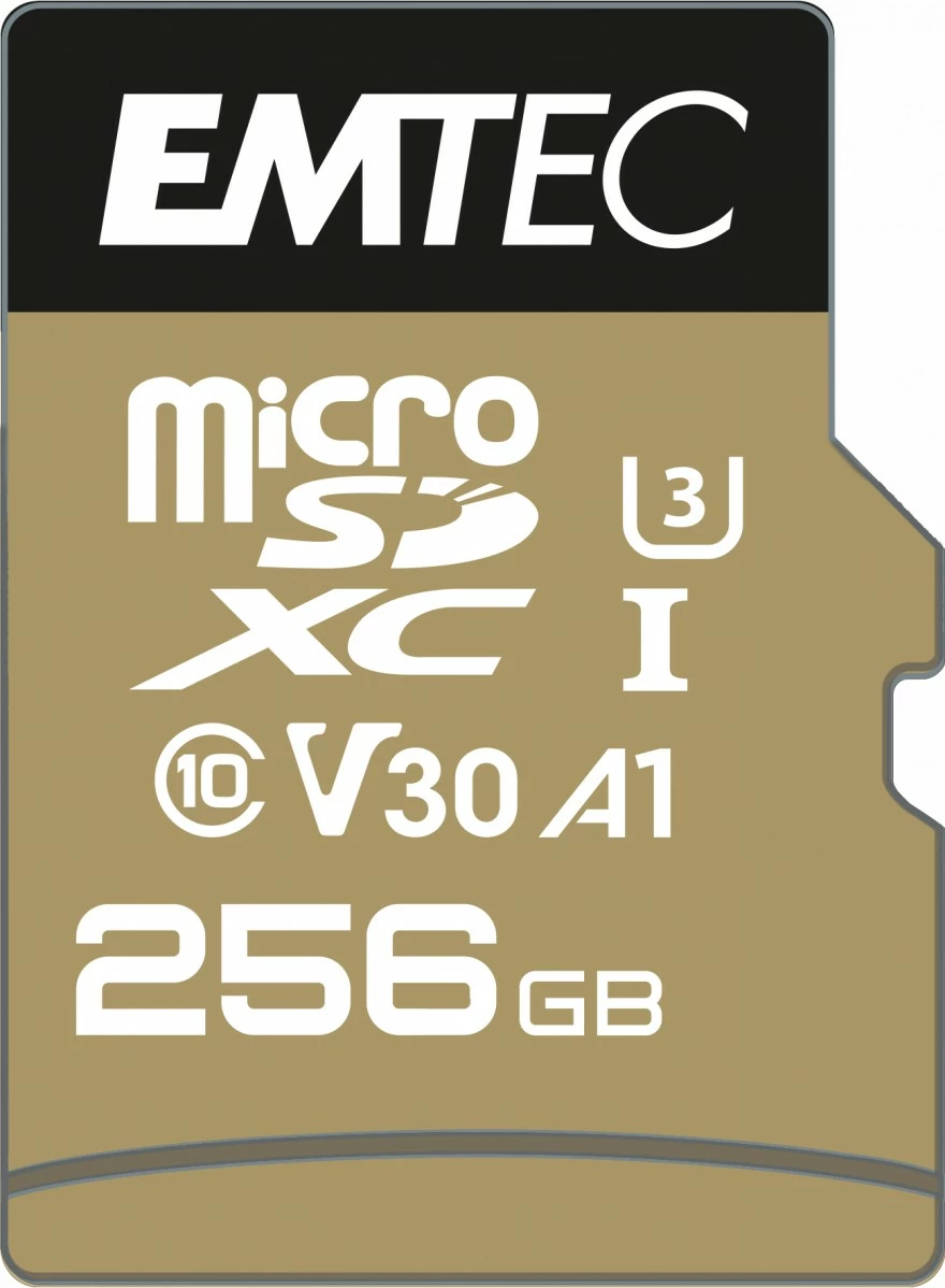 MicroSDXC 256GB za visoke hitrosti, EMTEC SpeedIN Pro, Class 10, UHS-I, rjava