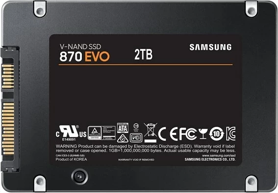 SSD 2 TB, 2,5", Serial ATA III, črn Samsung 870 EVO