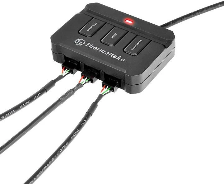 RGB LED trak Thermaltake Lumi, 3 kosi, 300 mm, črn
