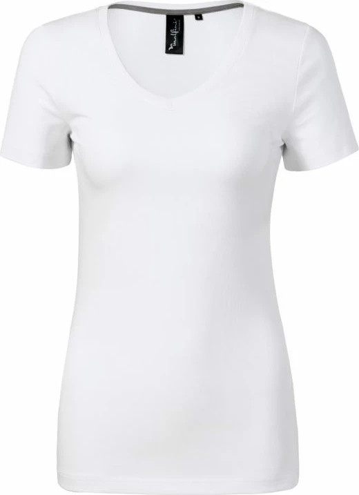 Majica z V-izrezom za ženske Malfini, bela