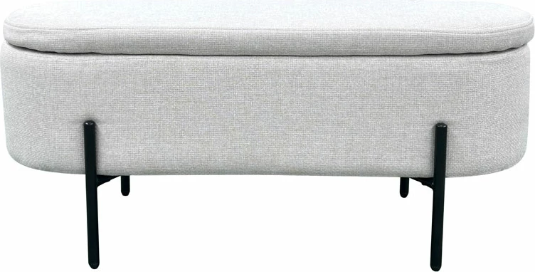 Ovalen stolček s prostorom za shranjevanje, bel, 95x36x43 cm