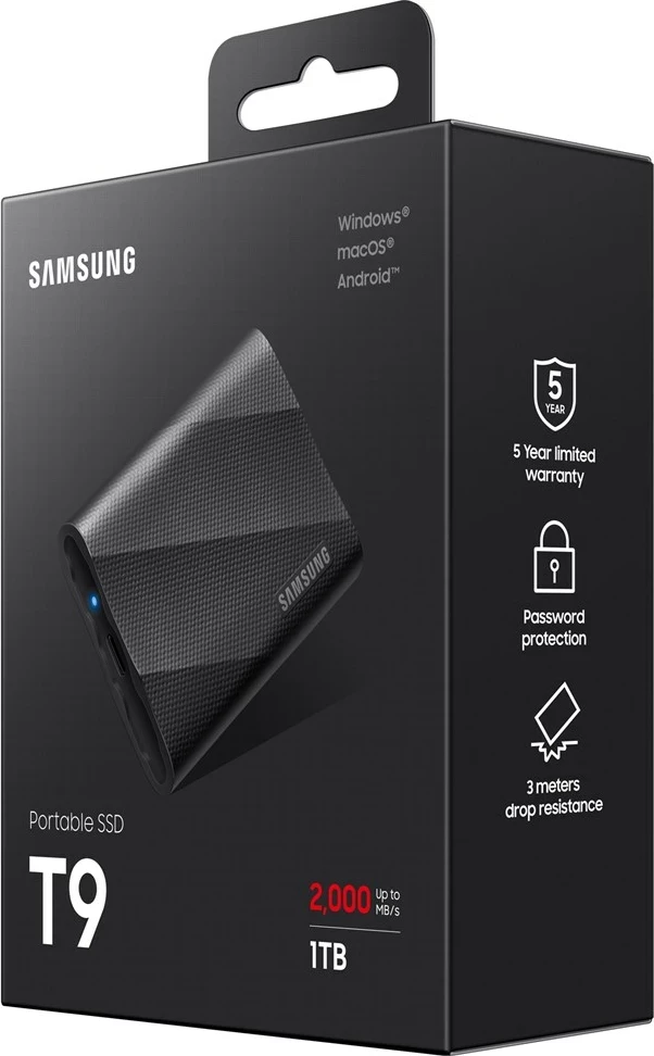 Prenosen SSD 1 TB Samsung MU-PG1T0B, USB Type-C 3.2 Gen 2, črn