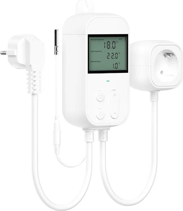 Termostatska vtičnica Meross MTS960HK, pametna, Wi‑Fi, HomeKit, bela