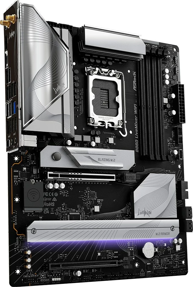 Plošča ASRock B860 LiveMixer WiFi, ATX, črna